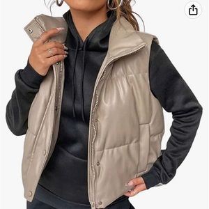 *New*Never Worn* cream/taupe puffer vest. Missed return deadline